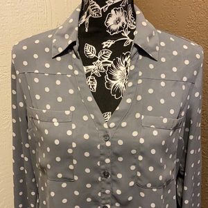 Gray Polka Dot Women's Top